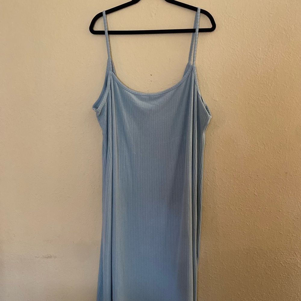 Abercrombie & Fitch Blue Slip Midi Dress Spaghetti Strap